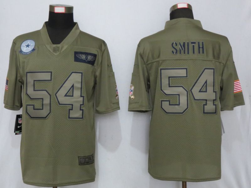 Men Dallas cowboys #54 Smith Nike Camo 2019 Salute to Service Limited NFL Jerseys->dallas cowboys->NFL Jersey